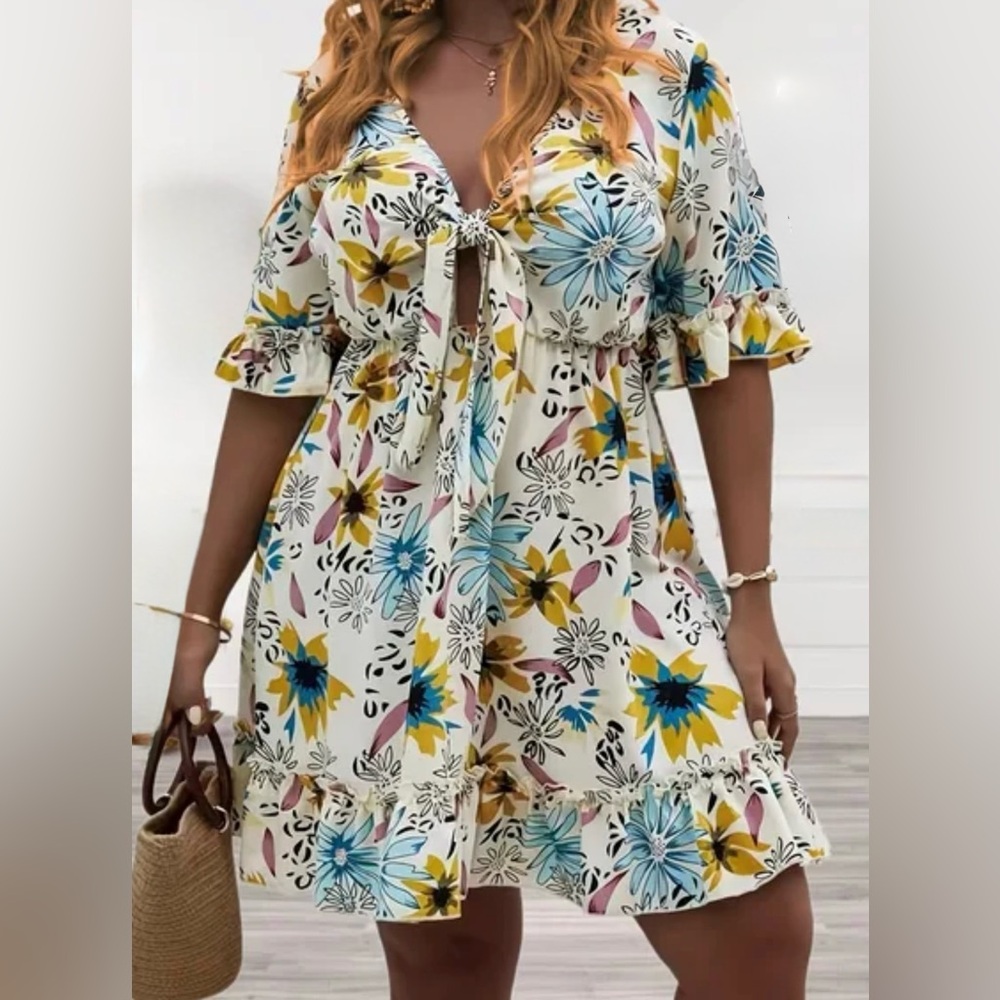SHEIN Curve Floral Print Dress